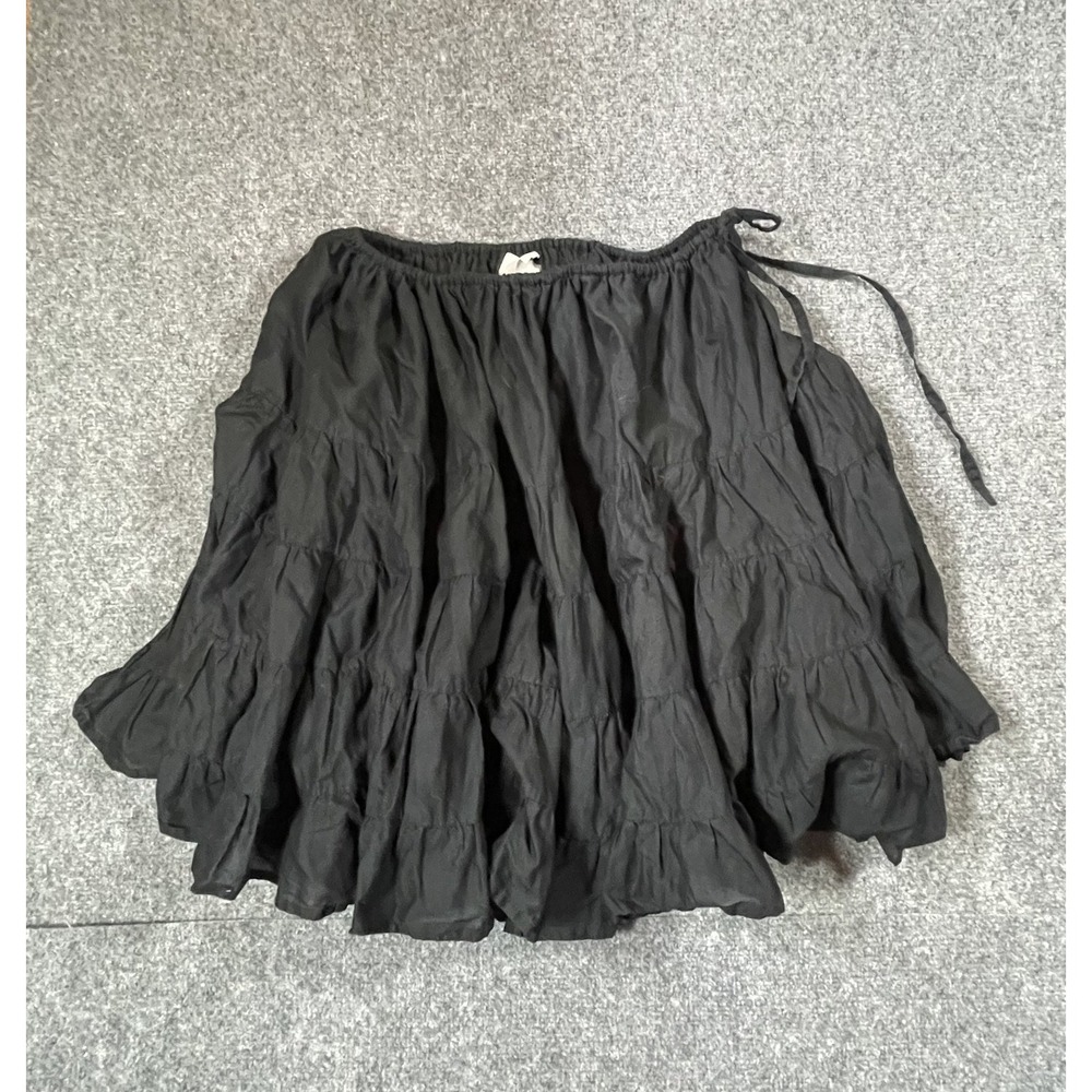 Merlette Tiered Soliman Skirt Medium Black Cotton Voluminous Tutu Expandable